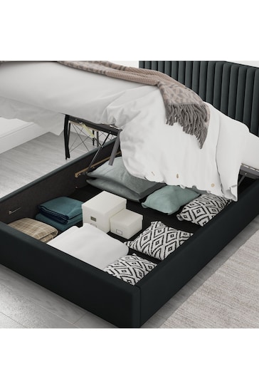Aspire Furniture Ebony Black Grant Ottoman Bed