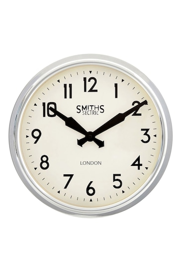 Brookpace Lascelles Chrome Retro Style Smiths Chrome Metal Cased Wall Clock