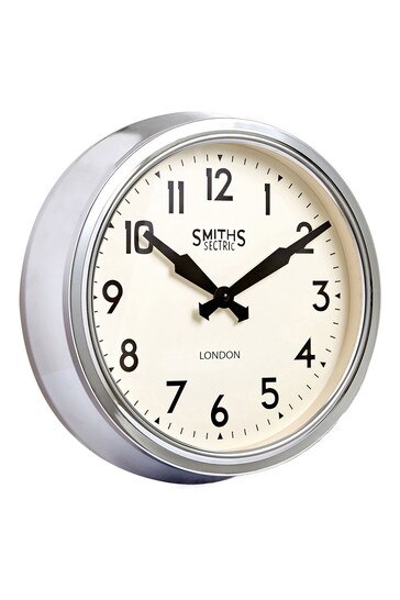 Brookpace Lascelles Chrome Retro Style Smiths Chrome Metal Cased Wall Clock