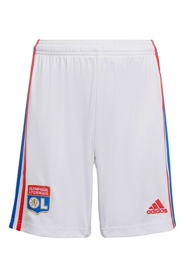 adidas White Olympique Lyon Home Shorts 2022-23