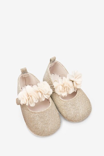 Gold Sparkle Bridesmaid Collection Corsage Occasion Baby mixta Shoes (0-18mths)