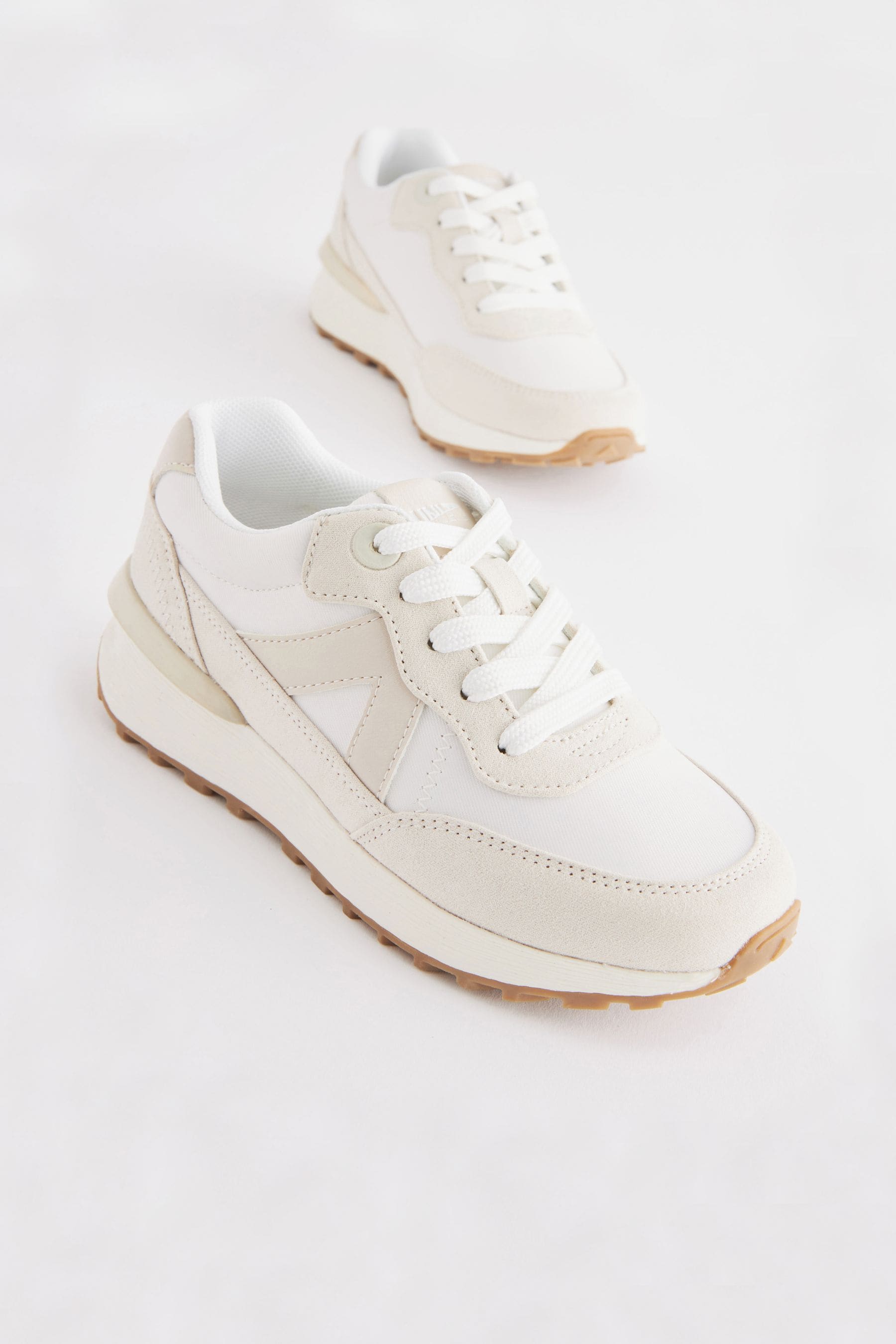 Buy Neutral Mix Lace Up Chunky Trainers from the Next UK online shop
