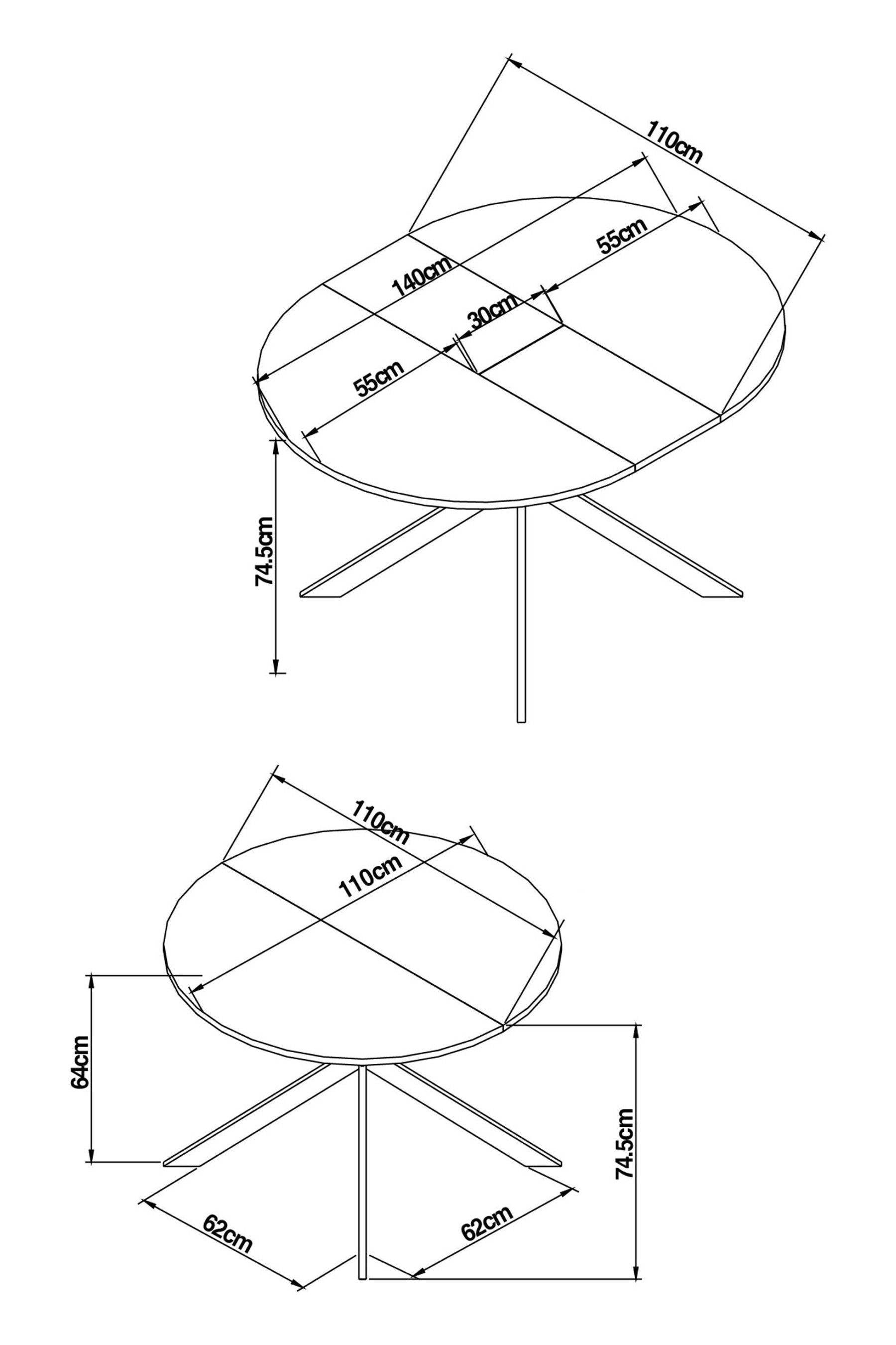 Bronx round top dining table