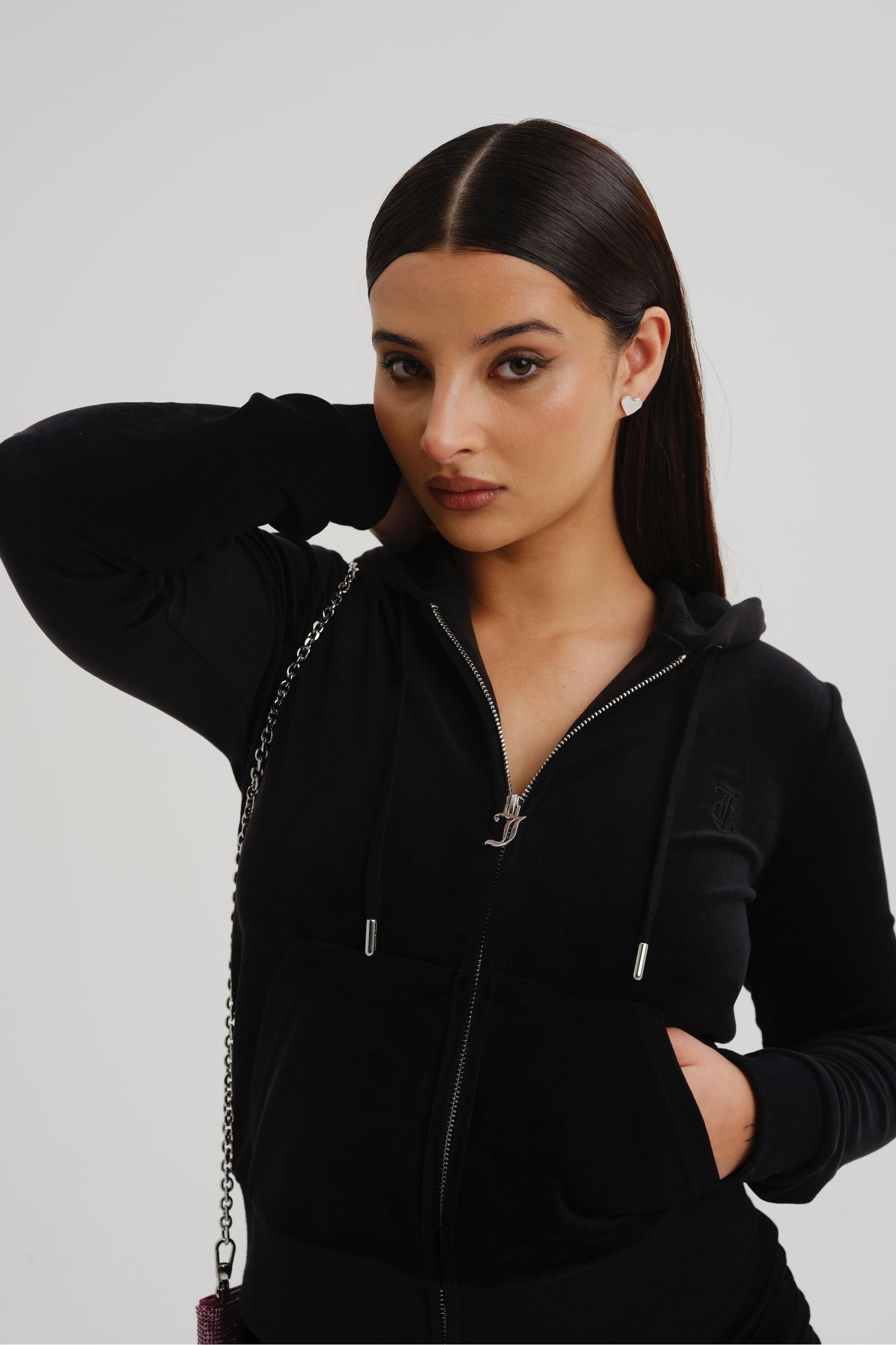Ladies black zip up hoodie store