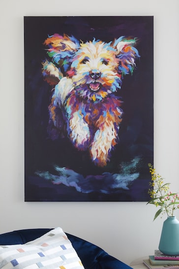 Multi Colour Large Cockapoo Dog Canvas Wall Art