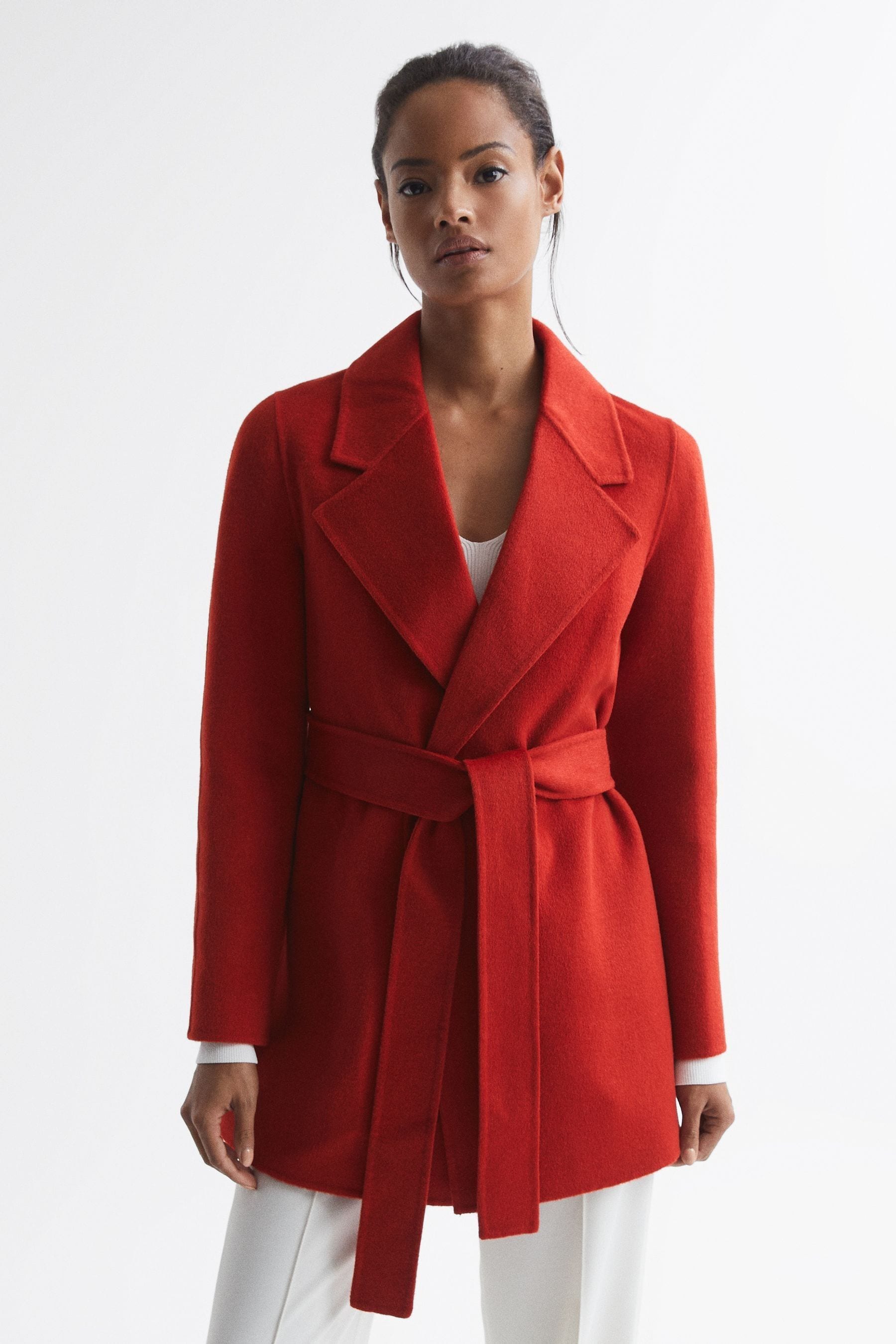 Short red coat womens hotsell