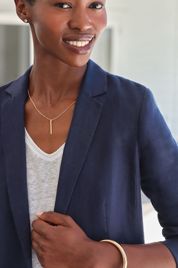 Pure Collection Blue Laundered Linen Blazer