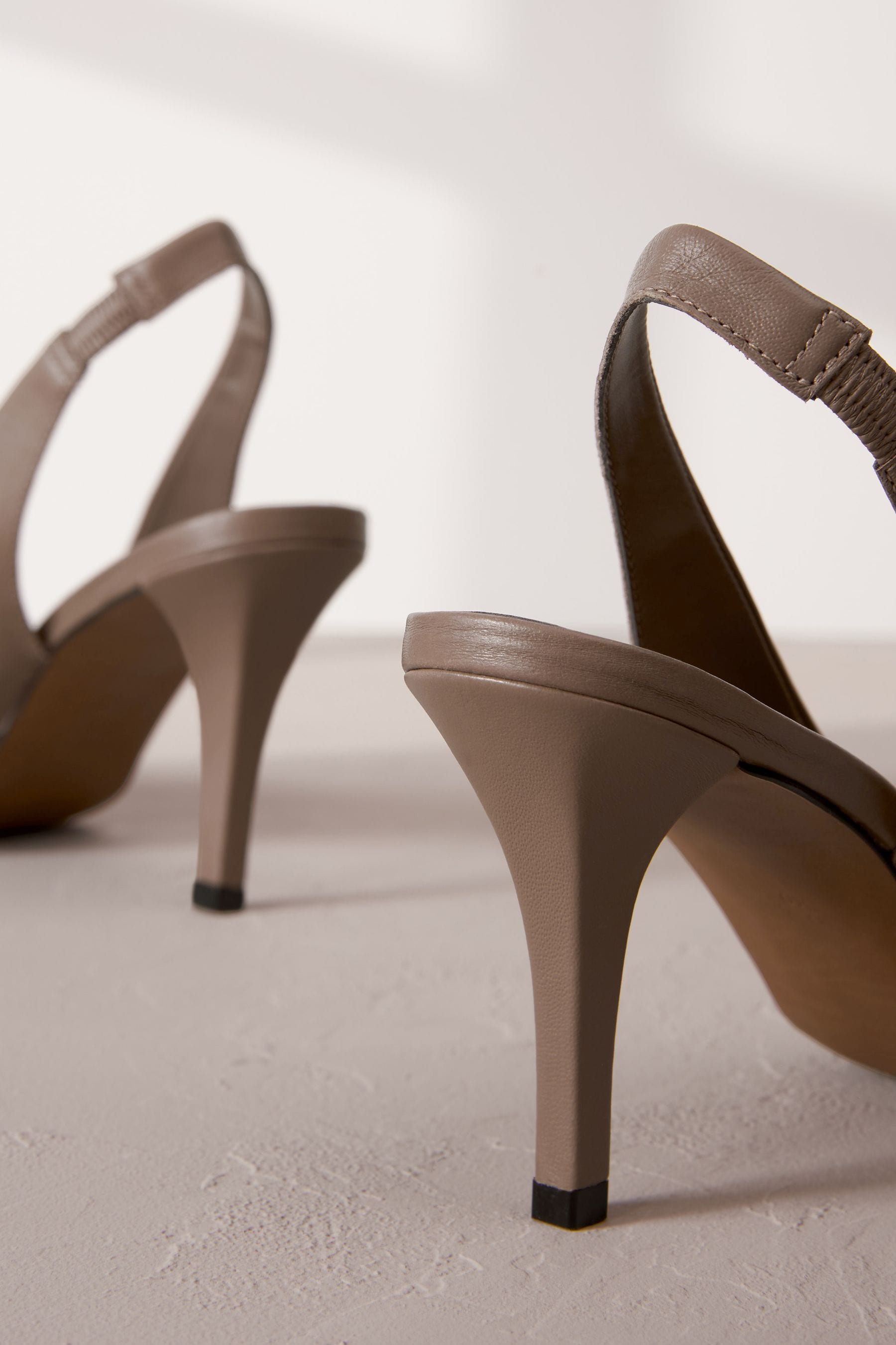 Taupe slingback heels top