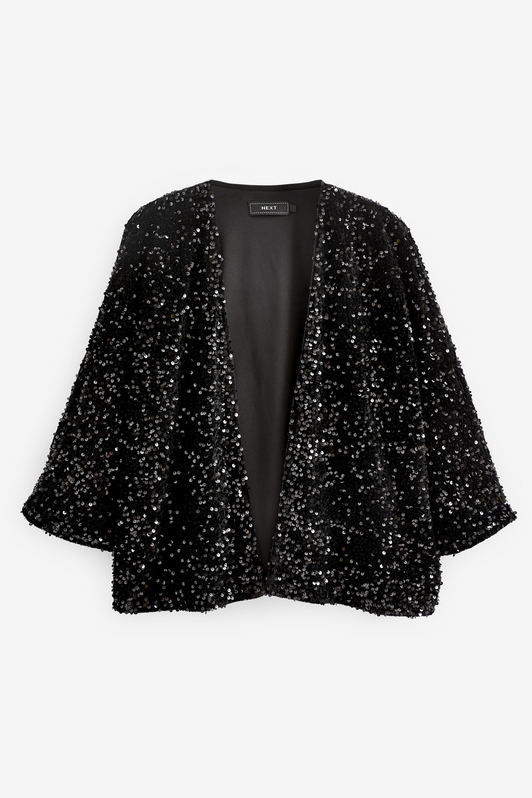 Black sequin short jacket cheap
