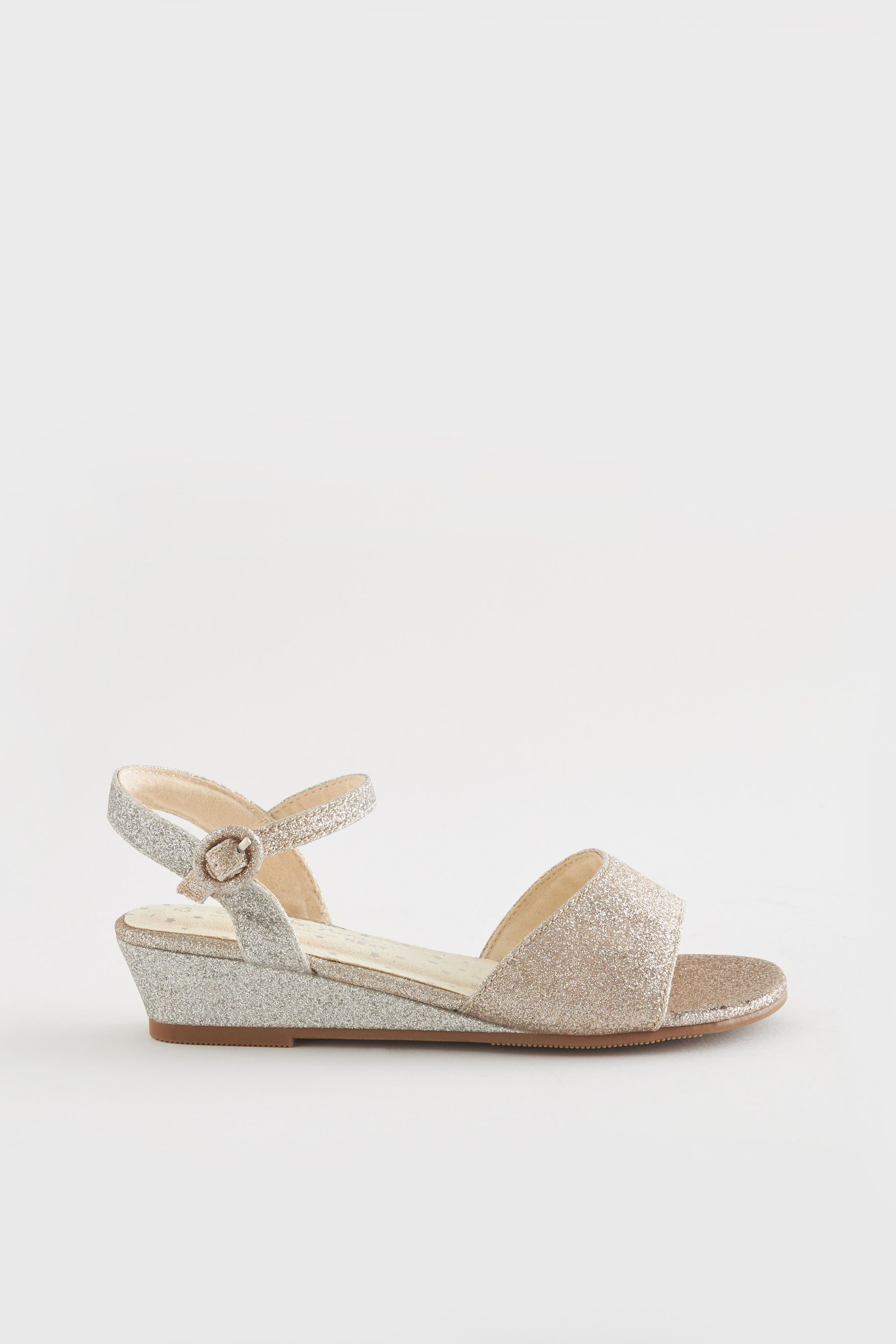 Silver glitter hot sale wedge sandals