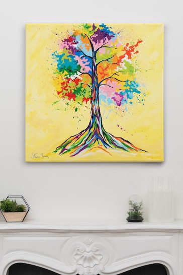 Steven Brown Art Yellow Tree of Life Canvas Print
