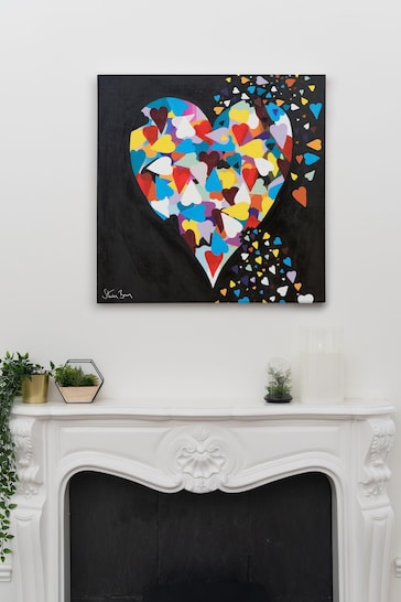Steven Brown Art Black Heart of Hearts Large Canvas Print