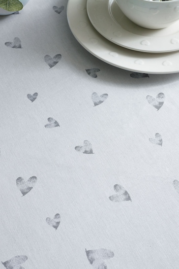 Grey Hearts Business 2 Business Wipe Clean Table Cloth