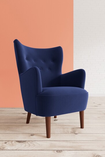 Swoon Easy Velvet Ink Blue Ludwig Chair