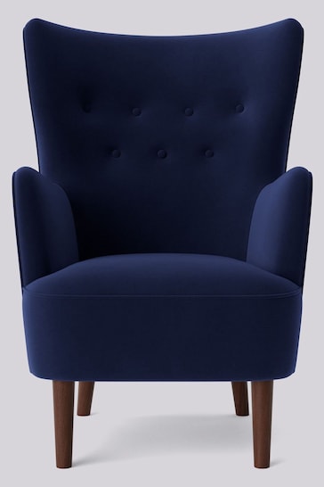 Swoon Easy Velvet Ink Blue Ludwig Chair