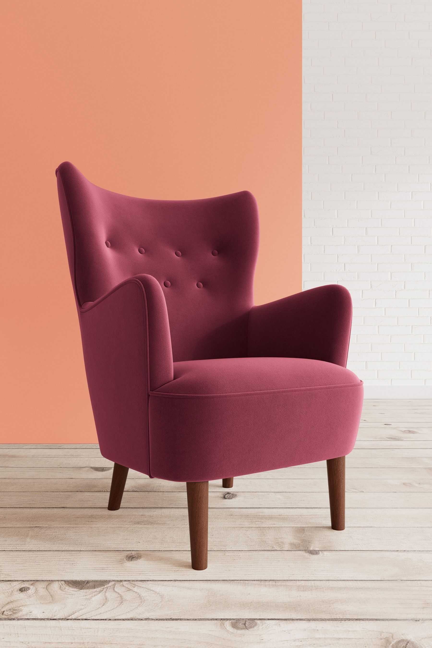 Buy Swoon Easy Velvet Bordeaux Red Ludwig Chair from the Next UK