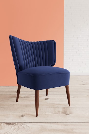 Swoon Easy Velvet Ink Blue Duke Chair