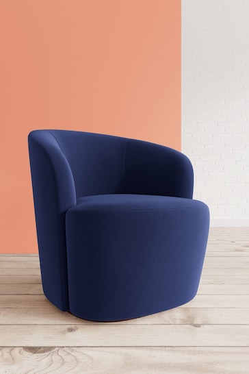 Swoon Easy Velvet Ink Blue Ritz Chair