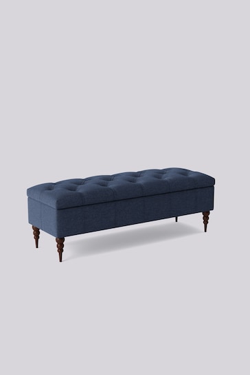 Swoon Houseweave Navy Blue Plymouth Ottoman