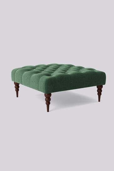 Swoon Smart Wool Hunter Green Plymouth Square Ottoman