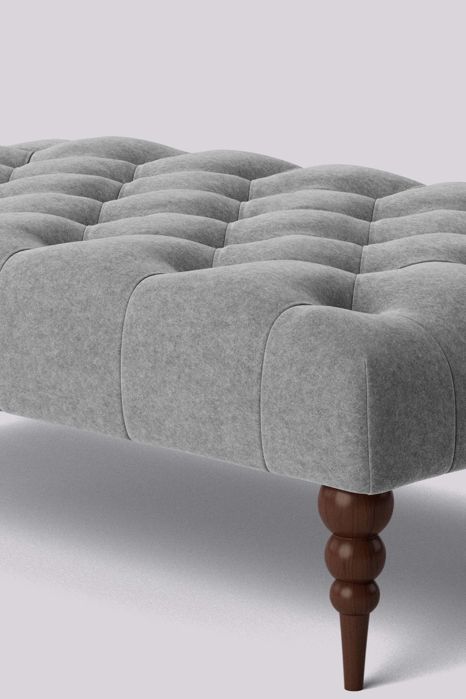 Grey tufted shop rectangle ottoman