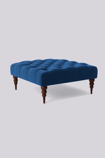 Swoon Soft Wool Midnight Blue Plymouth Square Ottoman