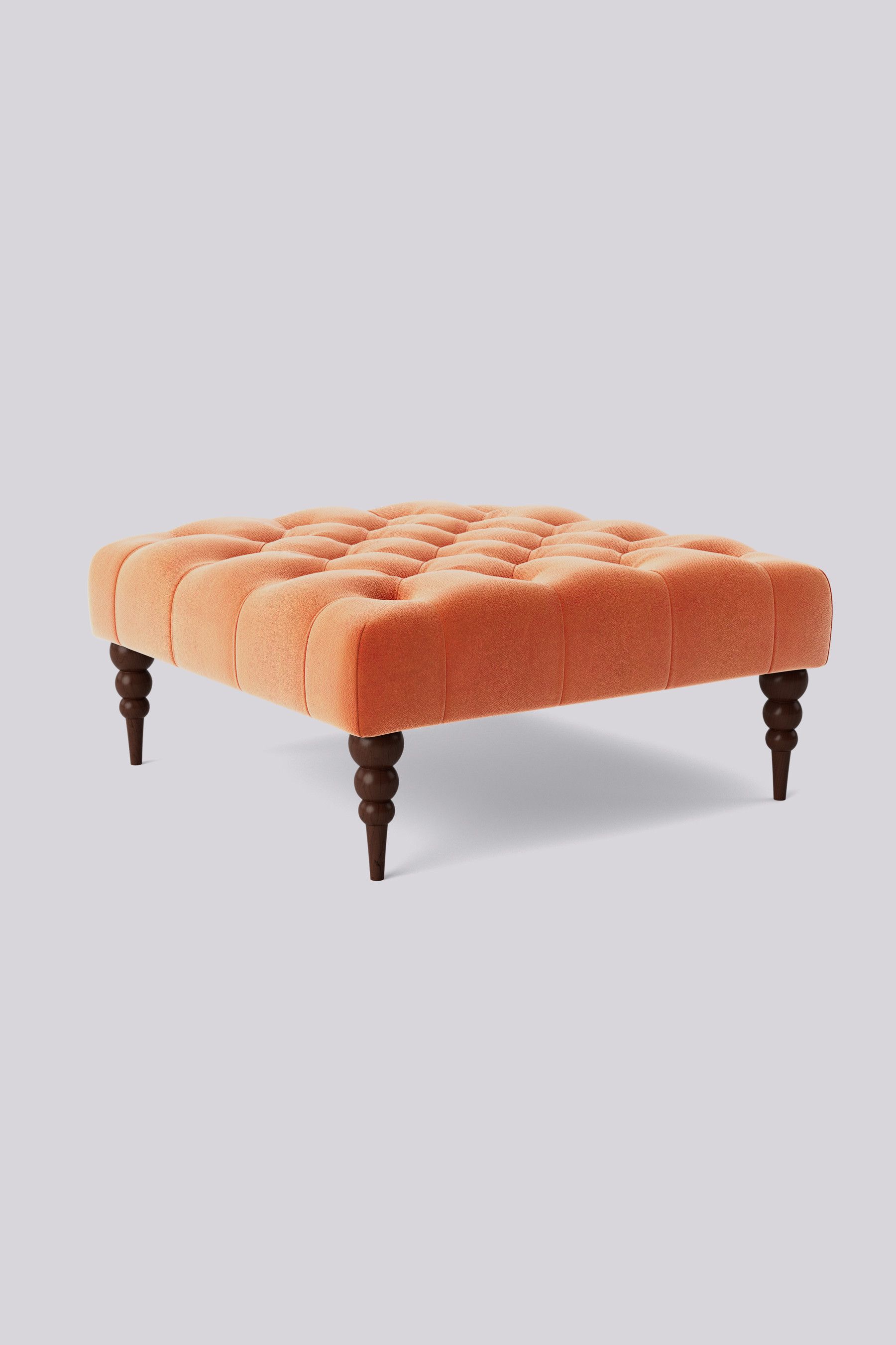 Swoon Easy Velvet Burnt Orange Plymouth Square Ottoman