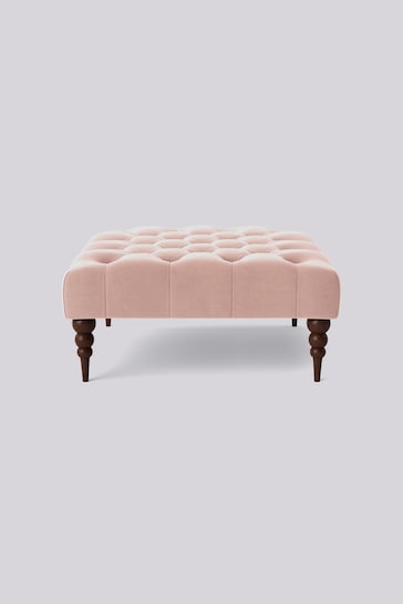 Swoon Easy Velvet Blush Pink Plymouth Square Ottoman