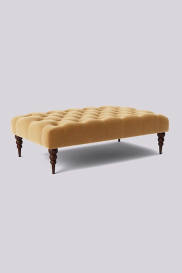 Swoon Easy Velvet Natural Biscuit Plymouth Rectangle Ottoman