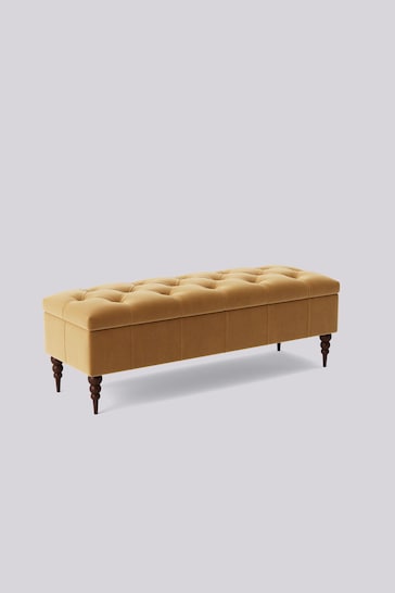 Swoon Easy Velvet Natural Biscuit Plymouth Ottoman