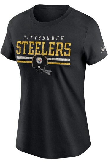 Nike Black NFL Fanatics Womens Pittsburgh Steelers Short Sleeves Historic T-Shirt