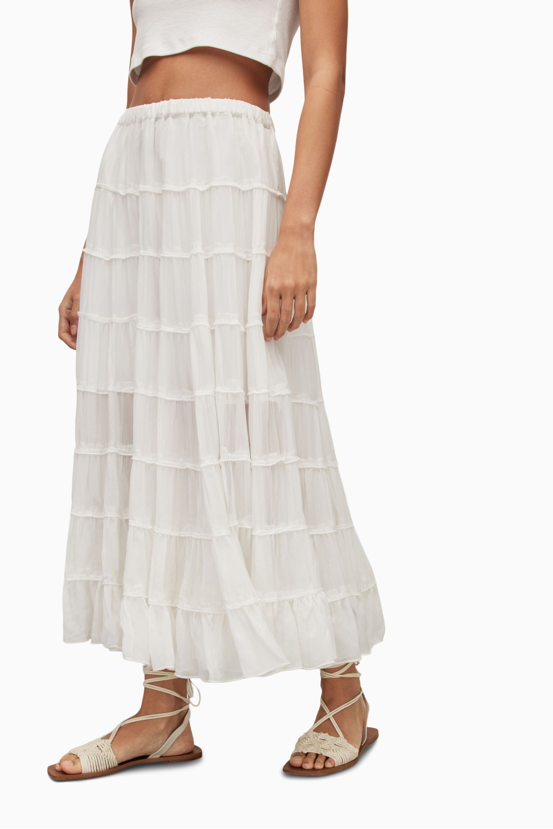 White tiered hotsell skirt uk