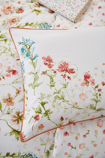 Laura Ashley Crimson Red Wild Meadow Duvet Cover And Pillowcase Set