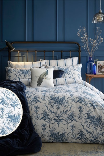 Laura Ashley Midnight Blue Tuileries Duvet Cover and Pillowcase Set