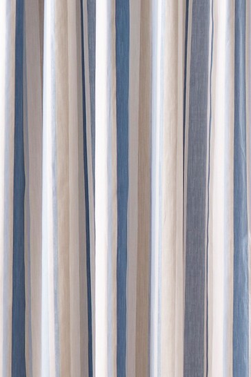 Laura Ashley Seaspray Blue Awning Stripe Blackout/Thermal Blackout Lined  Pencil