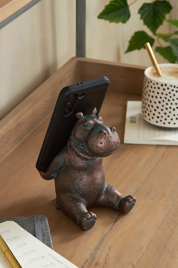 Bronze Henry the Hippo Phone Holder