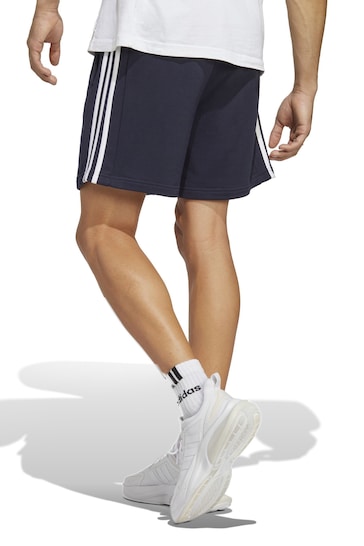 adidas Blue Essentials French Terry 3-Stripes Shorts