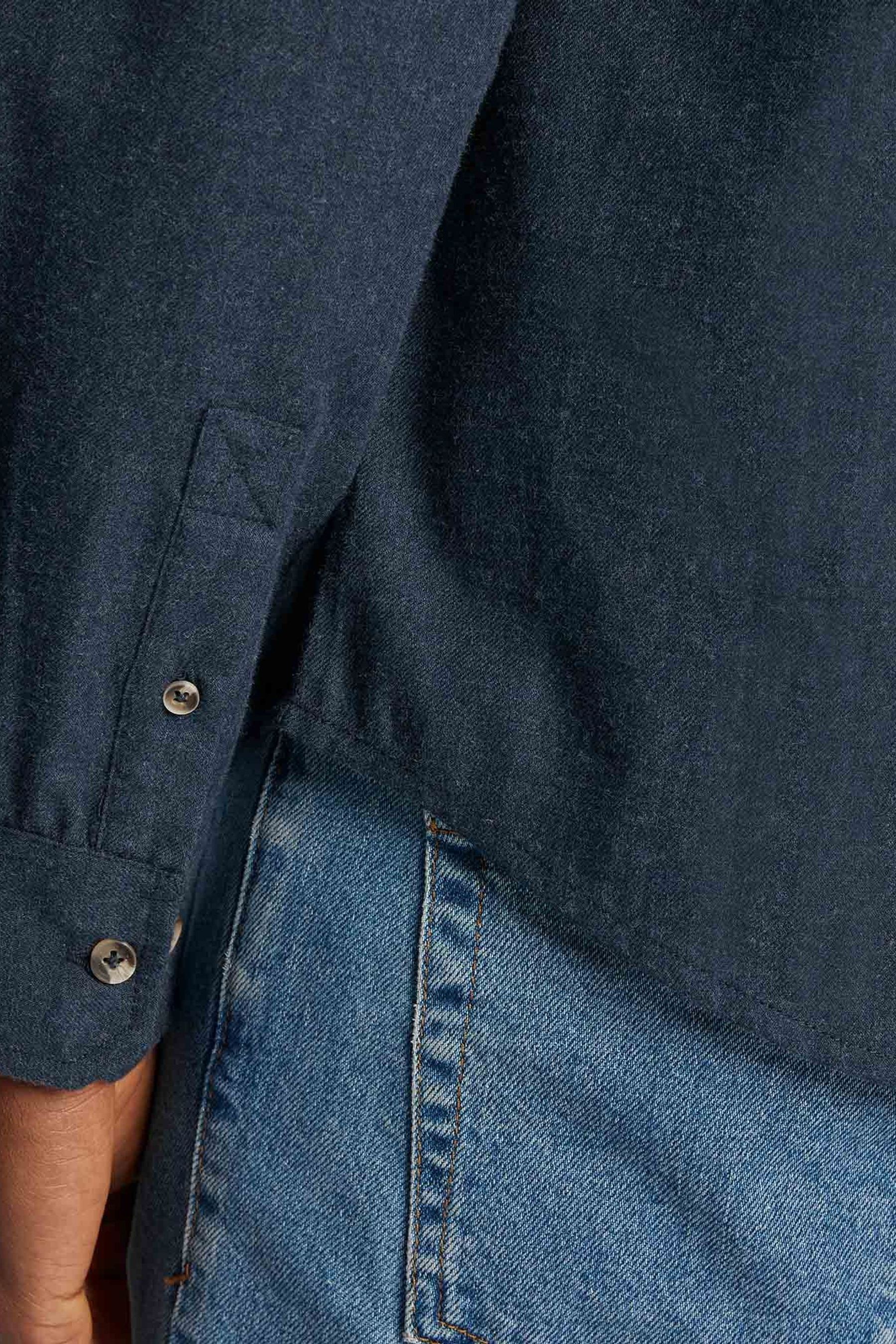 Buy Tog 24 Mens Dark Blue Marl Markham Flannel Shirt from the Next