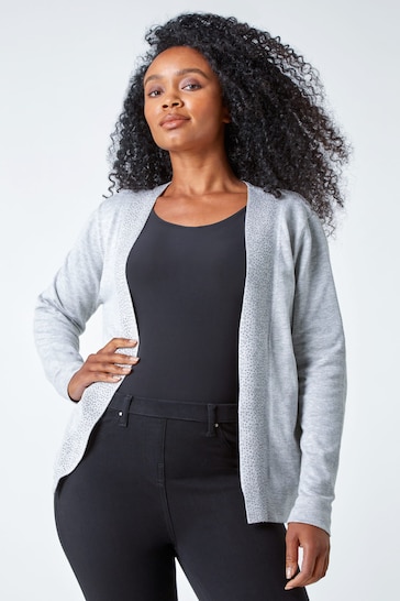 Roman Grey Petite Embellished Cardigan