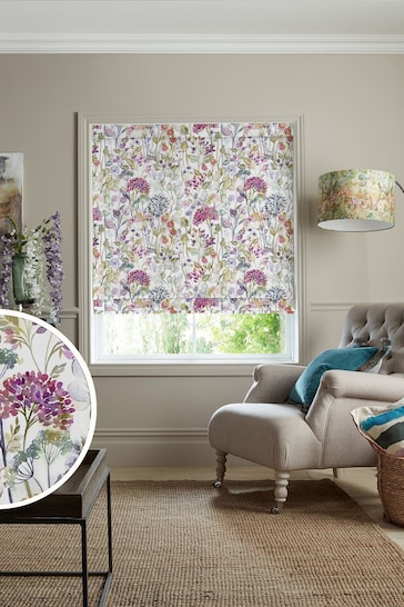 Voyage Lotus Purple Country Hedgerow Made to Measure Roman Blind