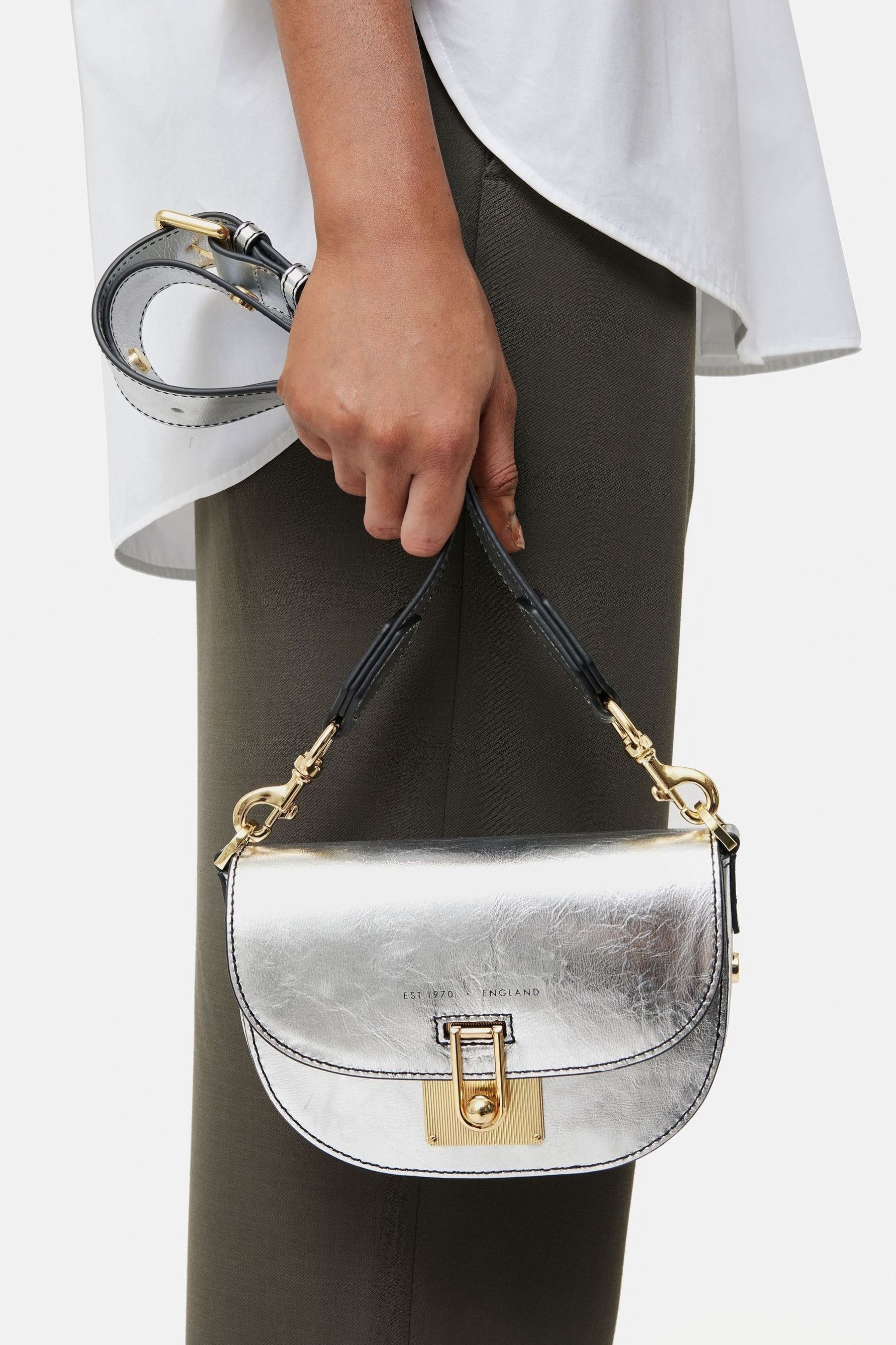 Buy Jigsaw Silver Denbigh Studded Bag from the Next UK online shop