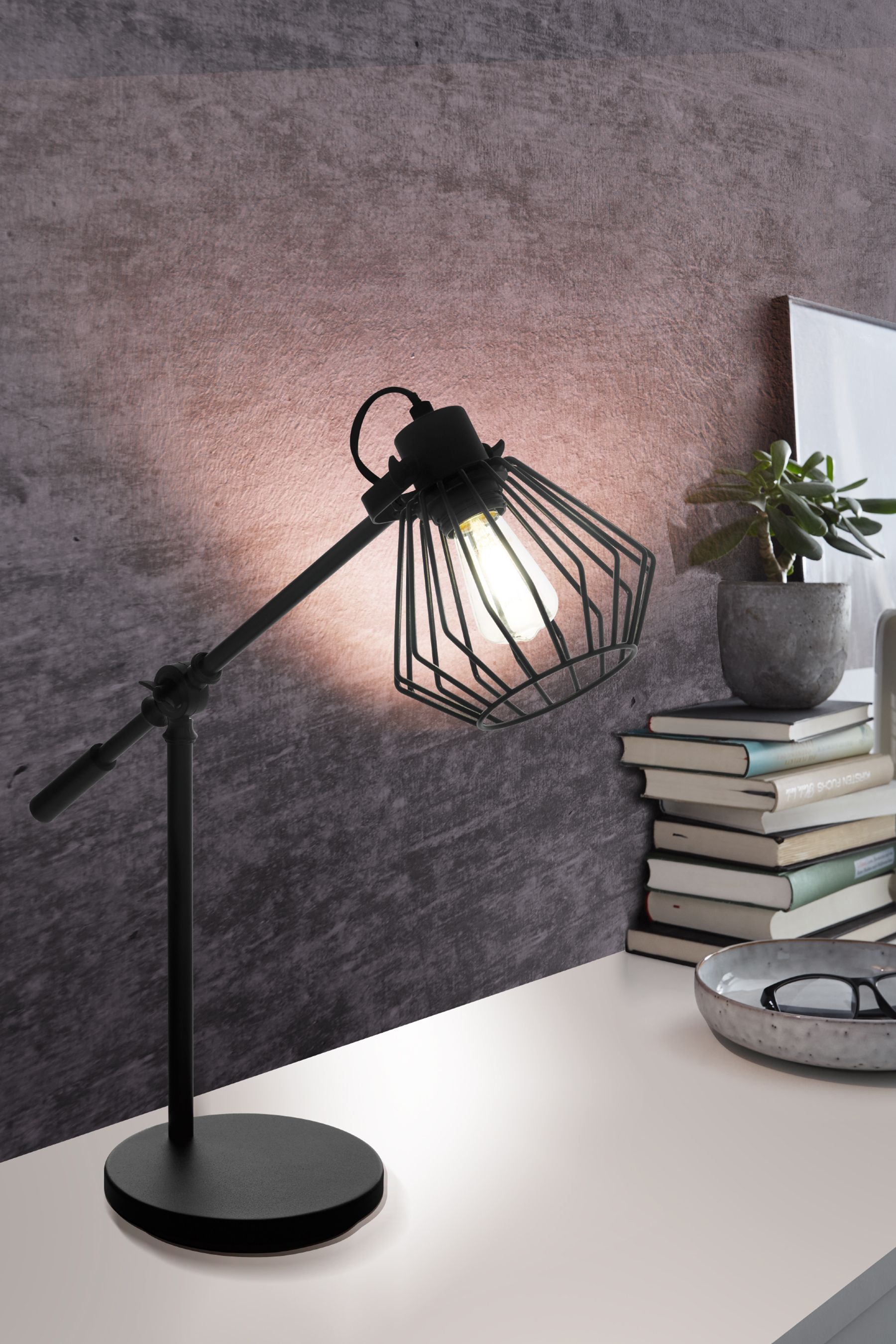 Industrial table on sale lamp black