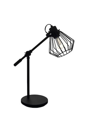 Eglo Black Tabillano Caged Industrial Desk Lamp