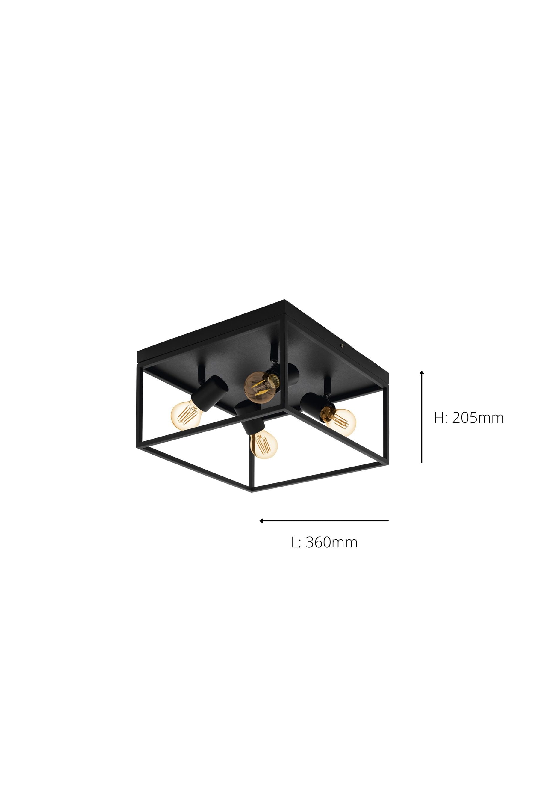 Buy Eglo Black Silentina 4 Light Square Caged Spotlights from the