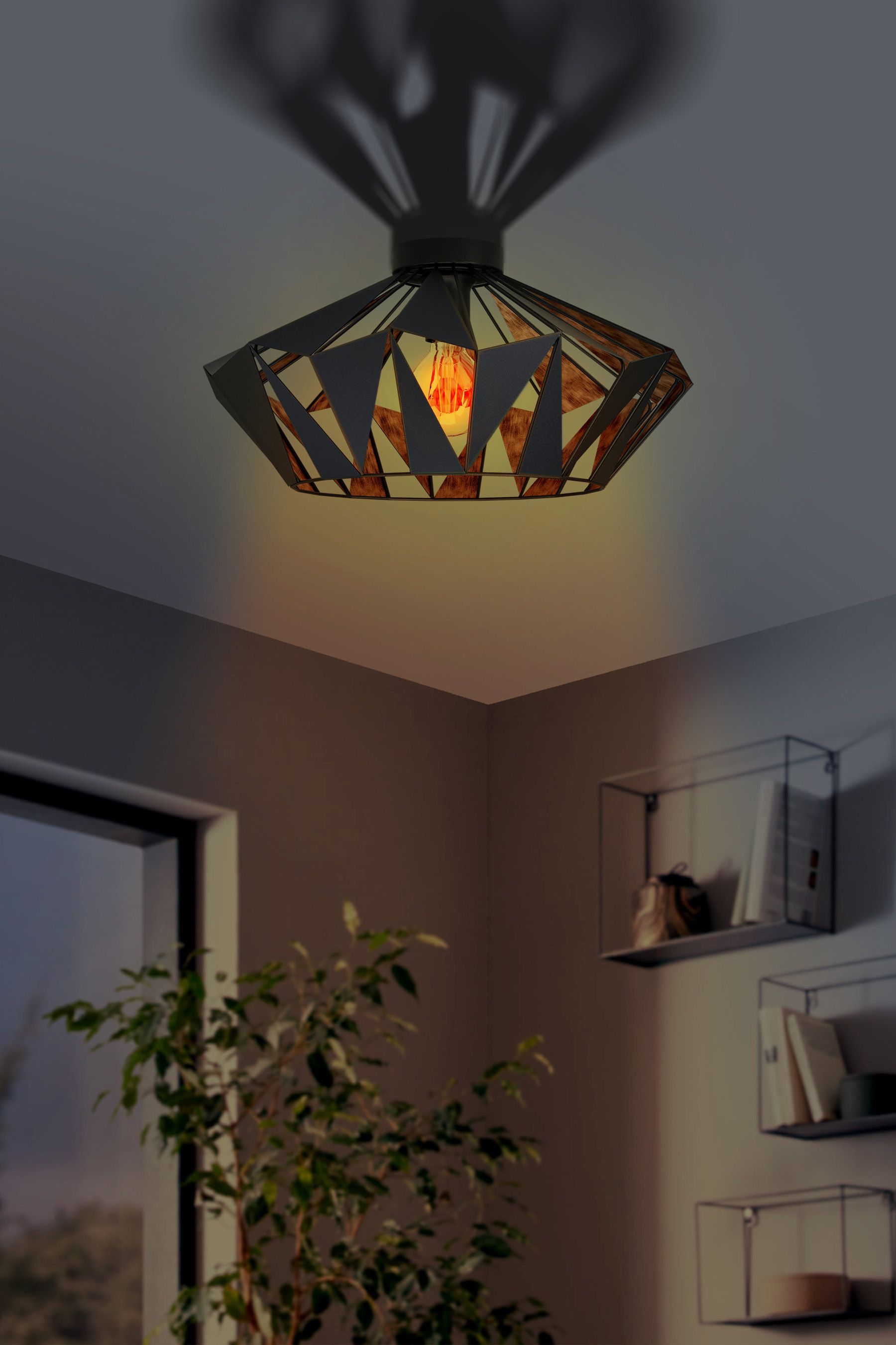Buy Eglo Black Copper Carlton 6 1 Light Ceiling Light from the Next UK online shop