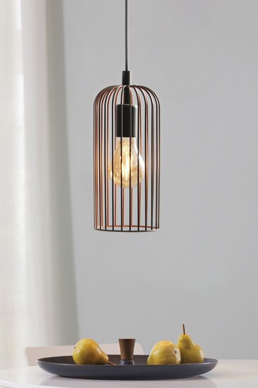 Eglo Black/Copper Roccamena 1 Light Vintage Ceiling Light Pendant