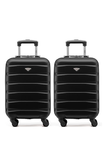 Flight Knight EasyJet Overhead 55x35x20cm Hard Shell Cabin Carry On Case Suitcase Set Of 2