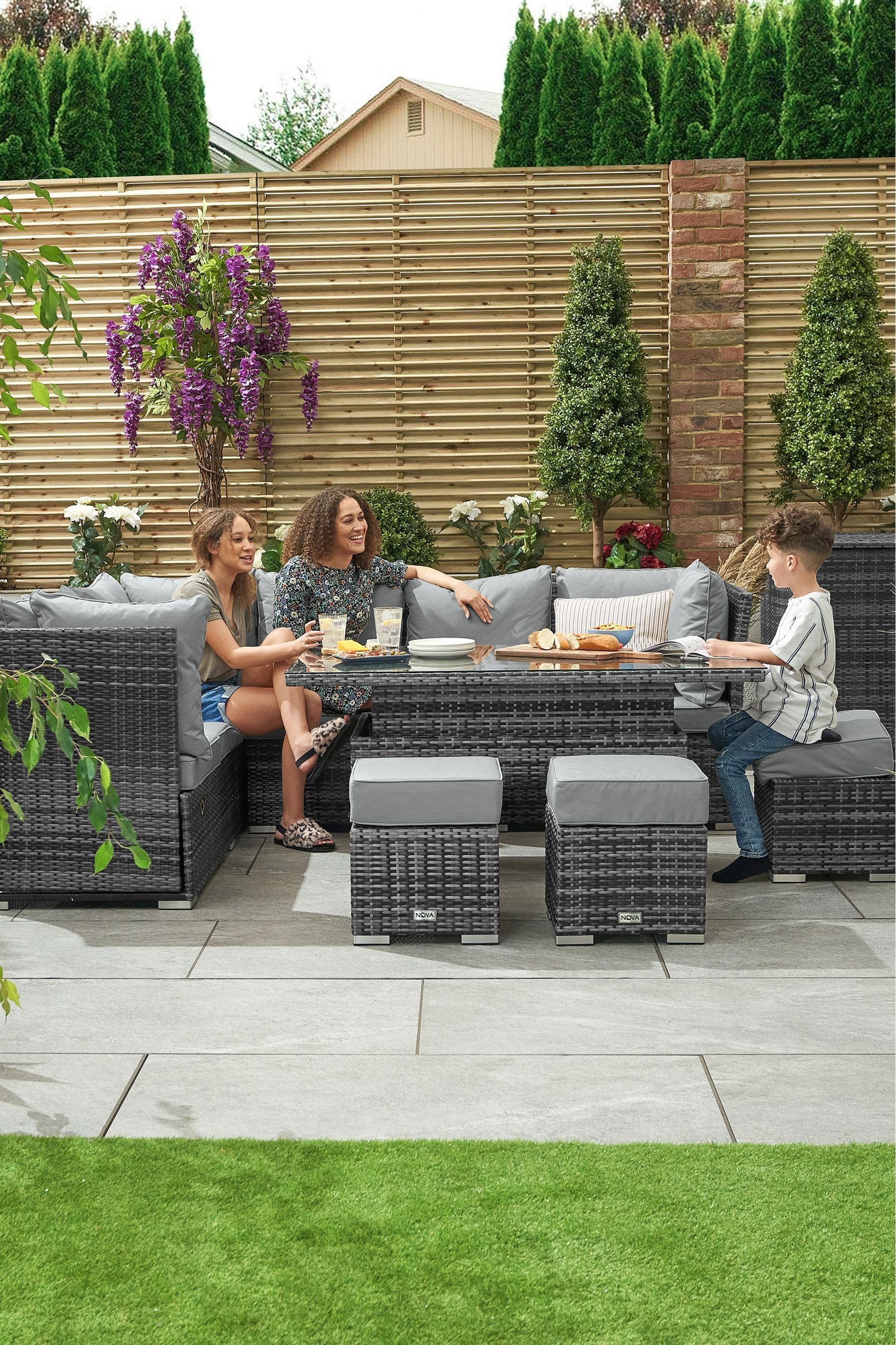 Rattan effect clearance corner sofa garden