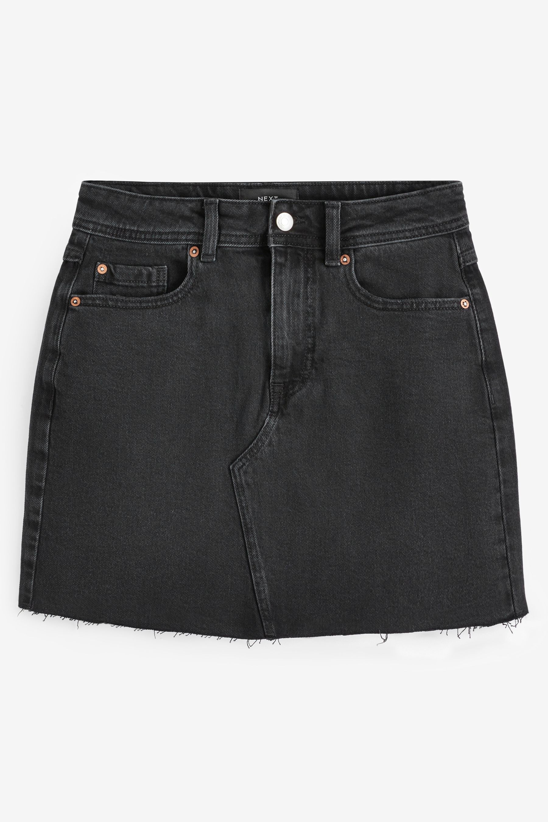 Buy Black Denim Raw Hem Mini Skirt from the Next UK online shop