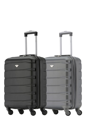 Flight Knight Ryanair Priority 4 Wheel ABS Hard Case Cabin Carry On Suitcase 55x40x20cm  Set Of 2